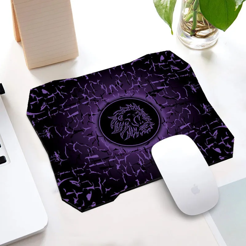 Office gaming mouse pad with rubber cloth construction and roar pattern in orange colour