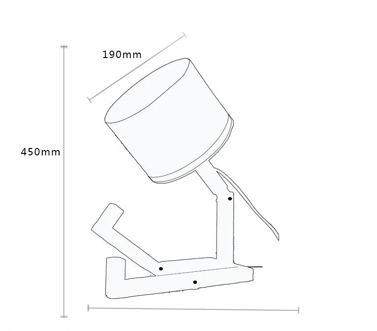 Creative small humanoid wooden table lamp with white fabric shade, 22x44x16cm, on bedside table