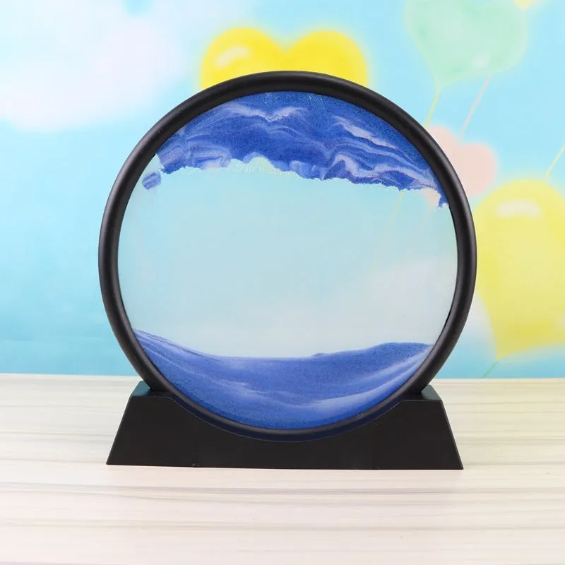 3D dynamic sand painting in glass frame with quicksand effect, 7 inch size, multicolour options