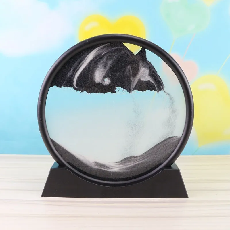 3D dynamic sand painting in glass frame with quicksand effect, 7 inch size, multicolour options