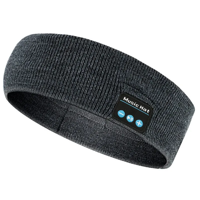 Bluetooth 5.4 sports hair band with removable music module in black, dark gray or gray white colours