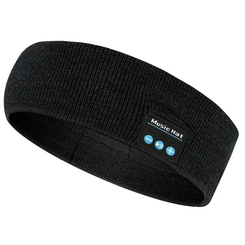 Bluetooth 5.4 sports hair band with removable music module in black, dark gray or gray white colours