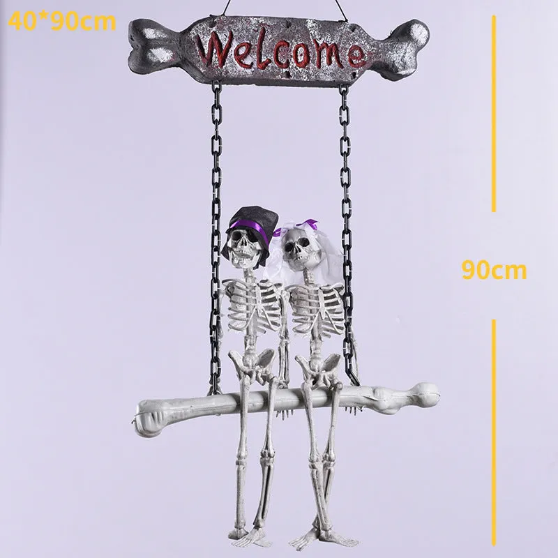 Bride and groom welcome door plate pendant in G01 size, cloth Halloween ornament