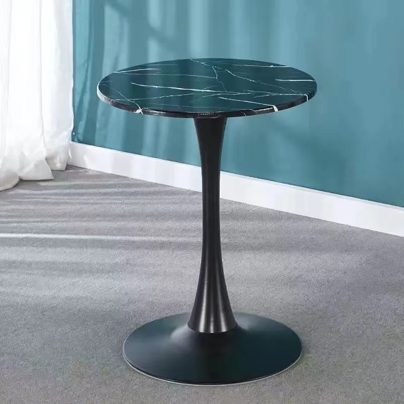 Modern artificial board coffee table Scandinavian style 60 cm white for reception area