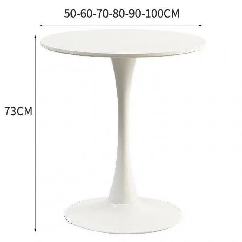 Modern artificial board coffee table Scandinavian style 60 cm white for reception area