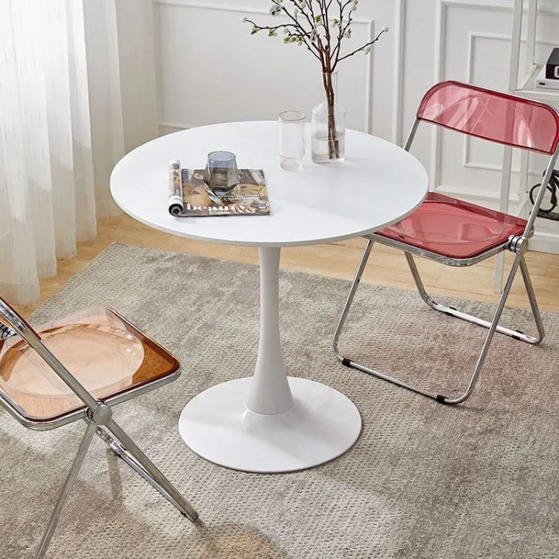 Modern artificial board coffee table Scandinavian style 60 cm white for reception area