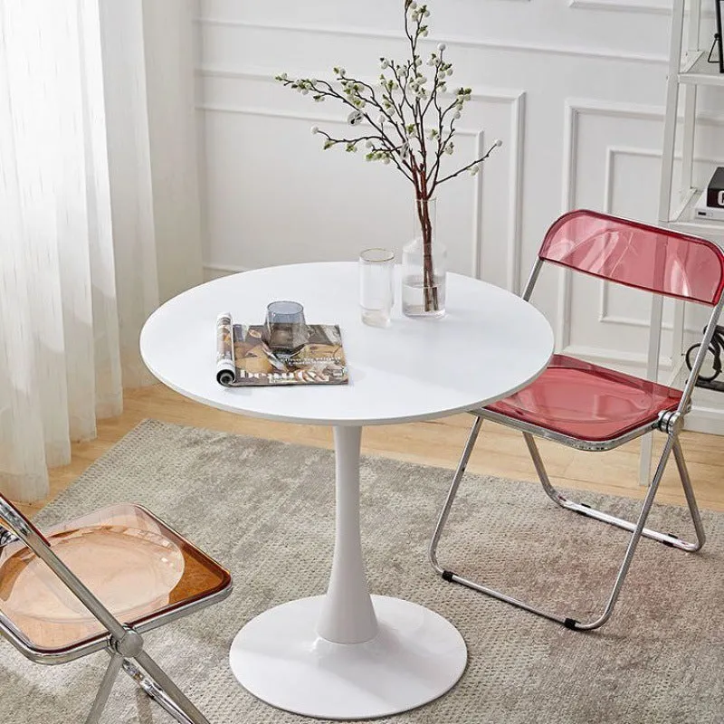 Modern artificial board coffee table Scandinavian style 60 cm white for reception area