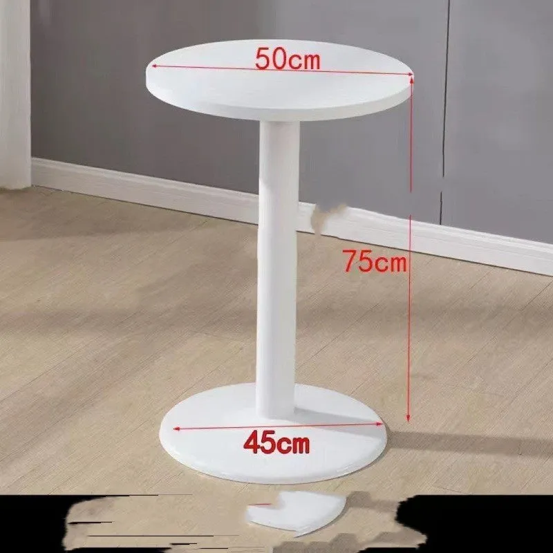 Modern artificial board coffee table Scandinavian style 60 cm white for reception area