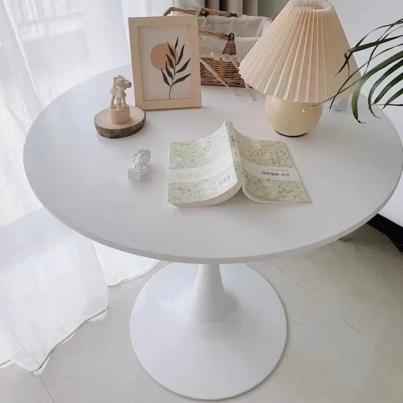 Modern artificial board coffee table Scandinavian style 60 cm white for reception area