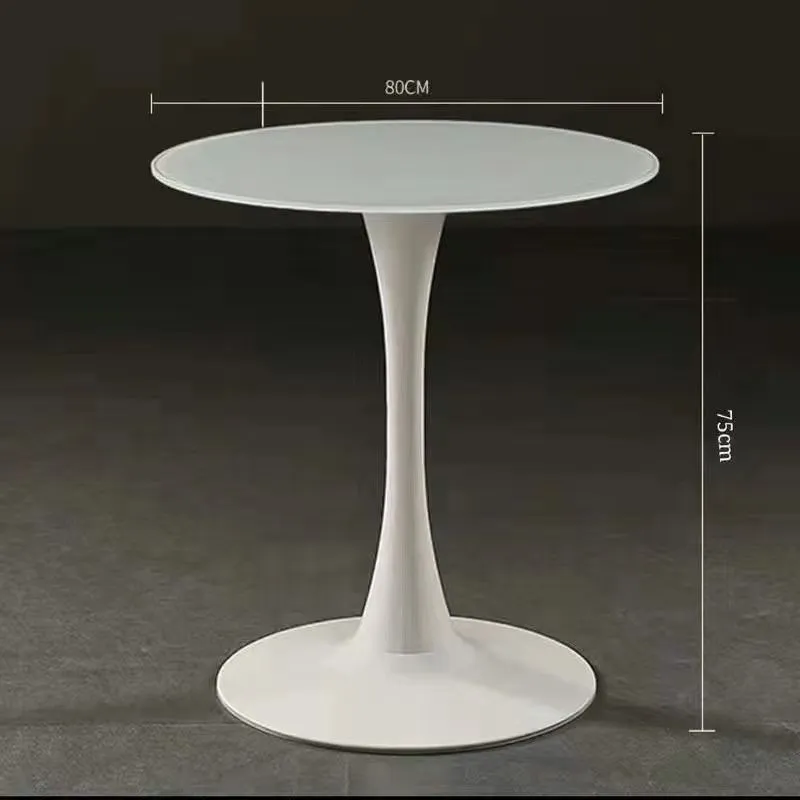 Modern artificial board coffee table Scandinavian style 60 cm white for reception area