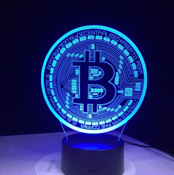 3D LED lamp with seven colour modes, touch and remote control, USB powered acrylic night light