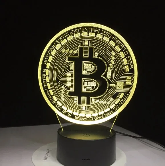 3D LED lamp with seven colour modes, touch and remote control, USB powered acrylic night light
