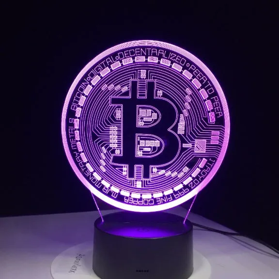 3D LED lamp with seven colour modes, touch and remote control, USB powered acrylic night light