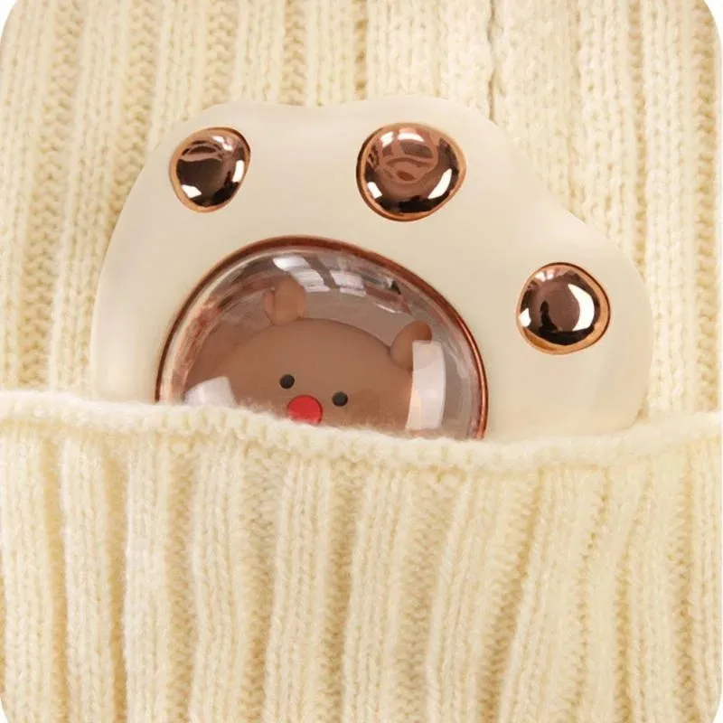 Mini USB rechargeable cat paw electric hand warmer in pink with two temperature settings