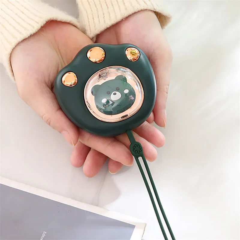 Mini USB rechargeable cat paw electric hand warmer in pink with two temperature settings
