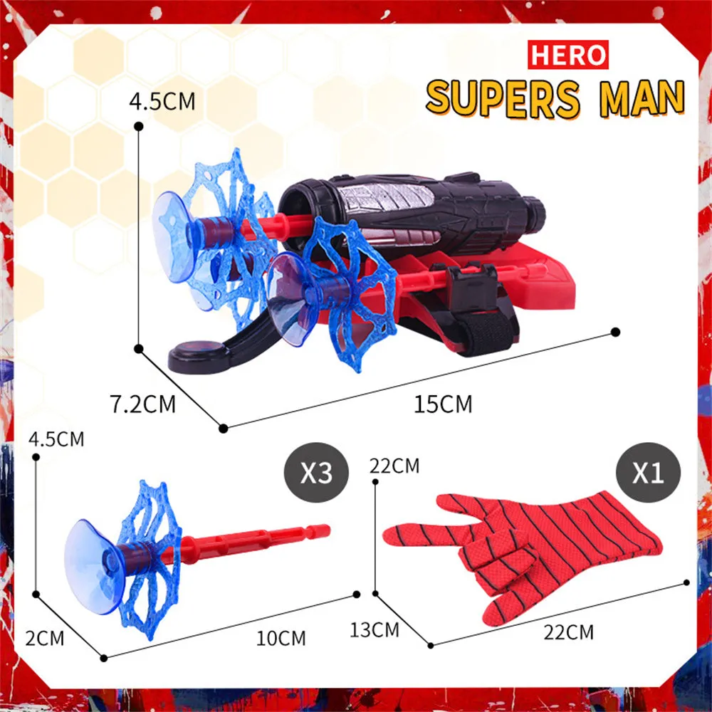 Spider Launcher Hero Upgrade wrist sucker glove transmitter toy set in plastic
