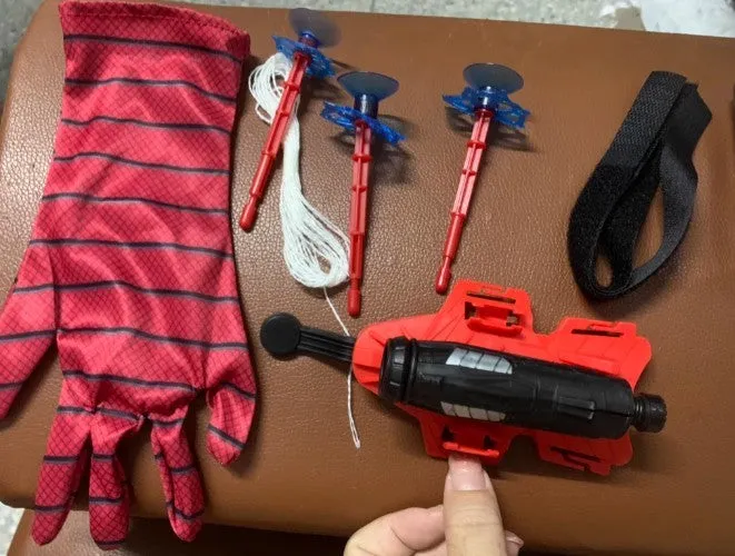 Spider Launcher Hero Upgrade wrist sucker glove transmitter toy set in plastic