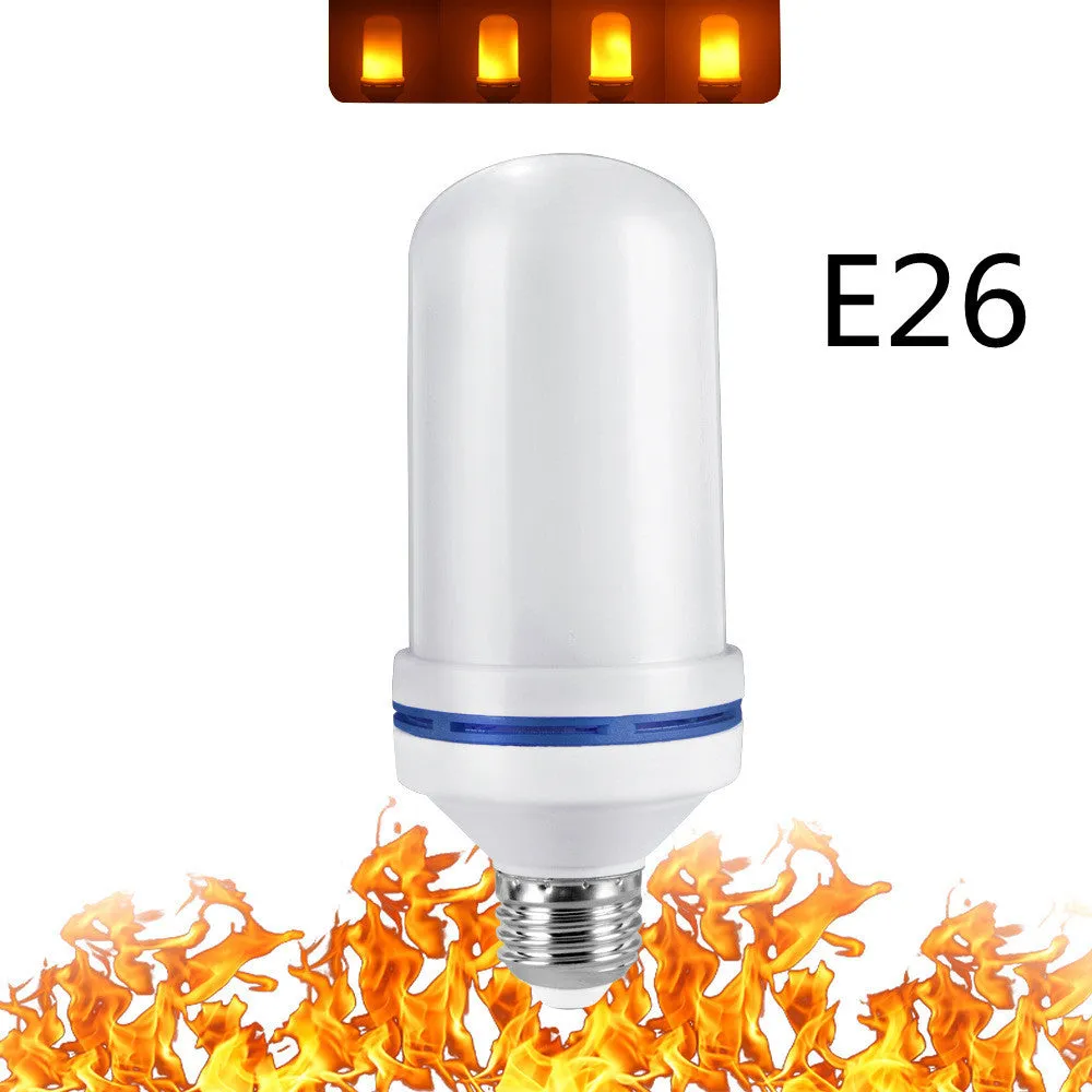 Simulation flame LED bulb with beating flame effect, three gear settings, E27 screw base, 7W, 1700K warm light, PC material construction.
