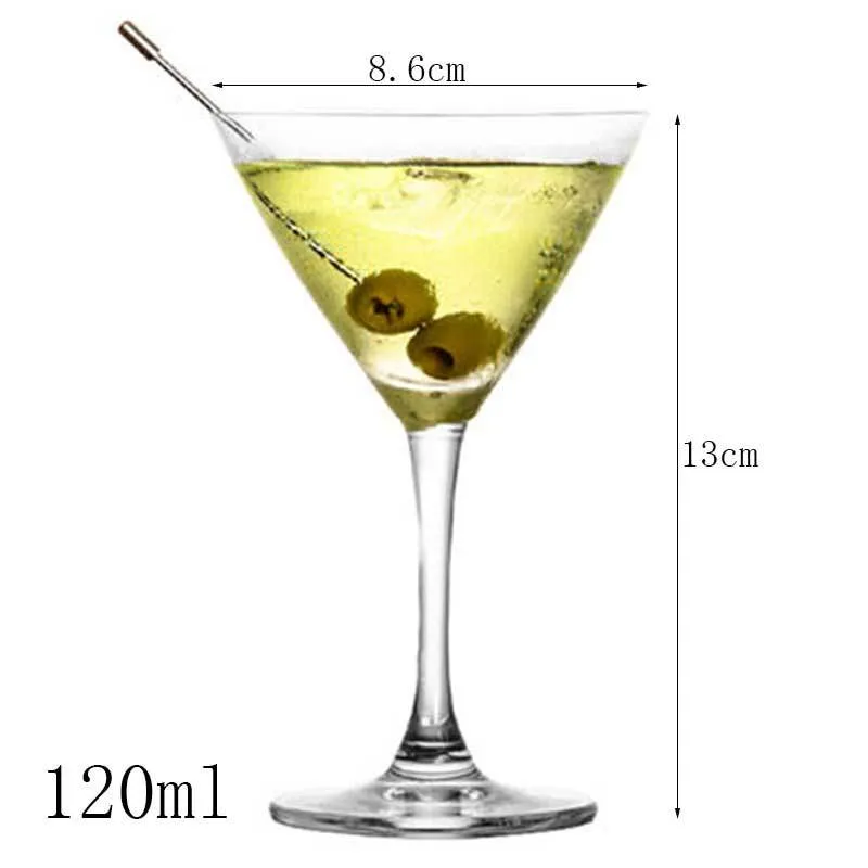 Transparent lead-free glass cocktail glass with seamless flat base and satin-board wall design
