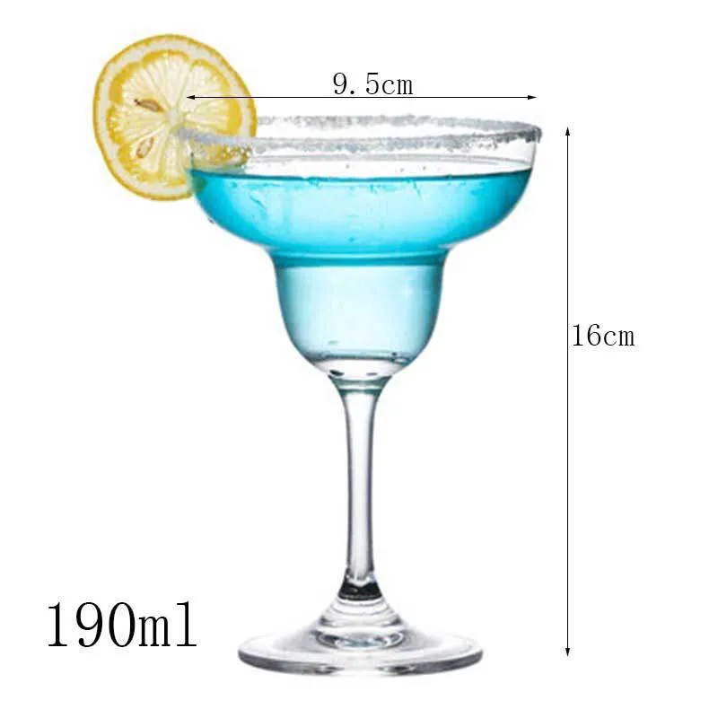 Transparent lead-free glass cocktail glass with seamless flat base and satin-board wall design