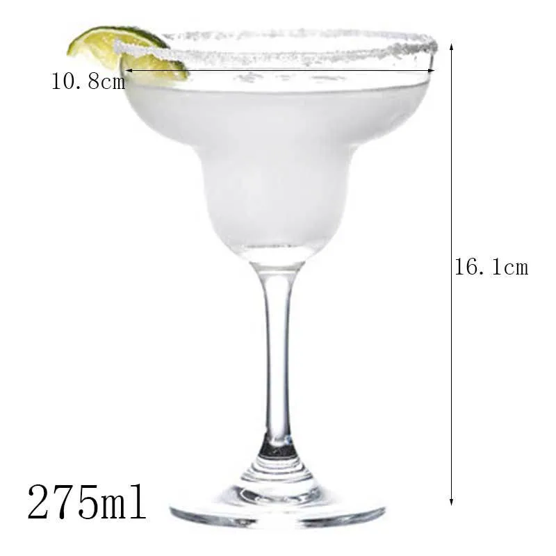 Transparent lead-free glass cocktail glass with seamless flat base and satin-board wall design