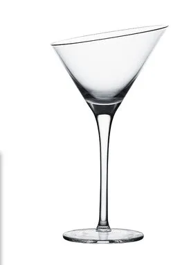 Transparent lead-free glass cocktail glass with seamless flat base and satin-board wall design