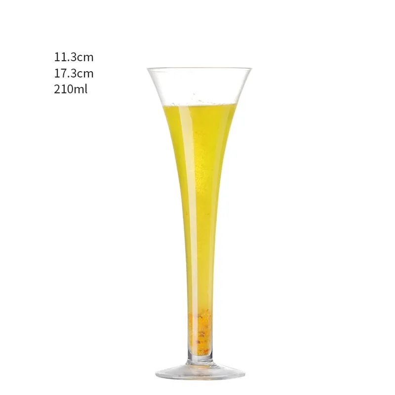 Transparent lead-free glass cocktail glass with seamless flat base and satin-board wall design