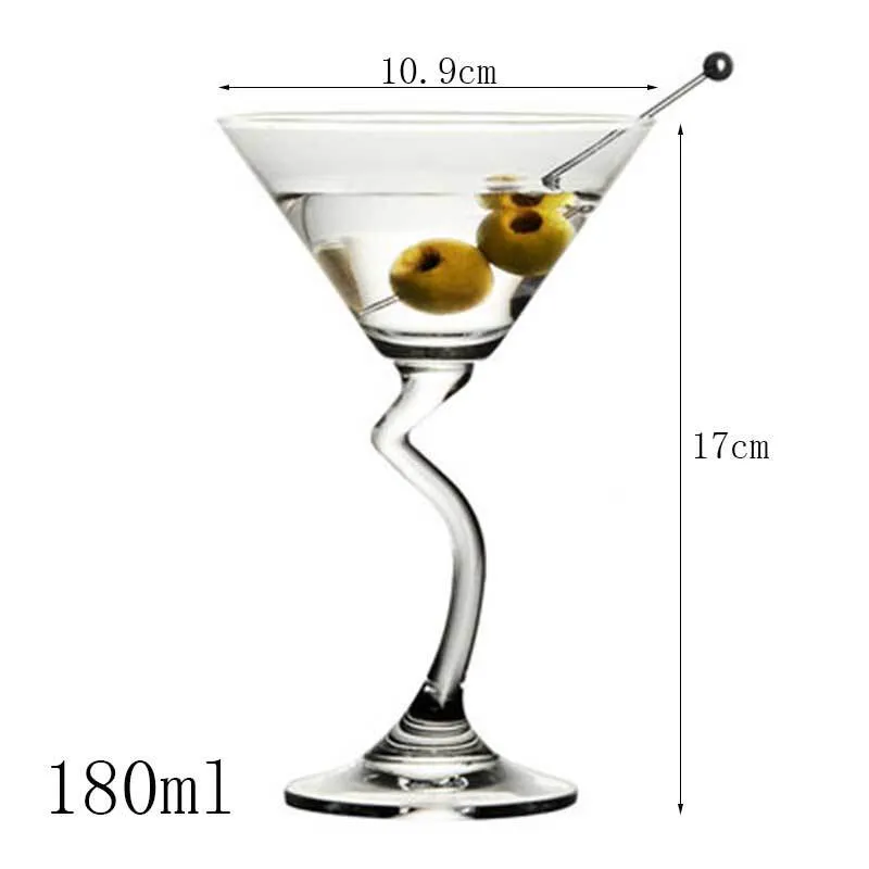 Transparent lead-free glass cocktail glass with seamless flat base and satin-board wall design