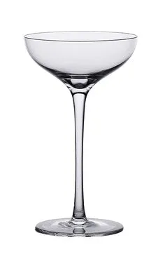 Transparent lead-free glass cocktail glass with seamless flat base and satin-board wall design