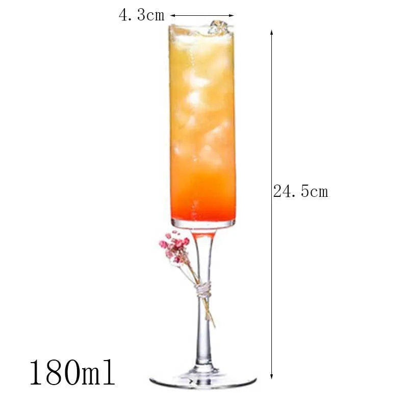 Transparent lead-free glass cocktail glass with seamless flat base and satin-board wall design