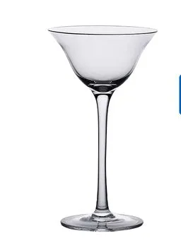 Transparent lead-free glass cocktail glass with seamless flat base and satin-board wall design