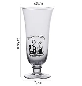 Transparent lead-free glass cocktail glass with seamless flat base and satin-board wall design