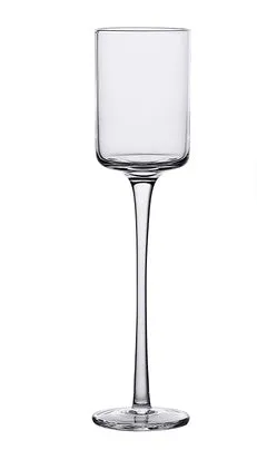 Transparent lead-free glass cocktail glass with seamless flat base and satin-board wall design