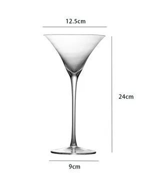 Transparent lead-free glass cocktail glass with seamless flat base and satin-board wall design