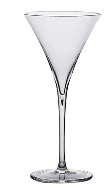 Transparent lead-free glass cocktail glass with seamless flat base and satin-board wall design