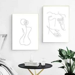 Frameless canvas wall art with spray painting finish in four sizes and colour styles