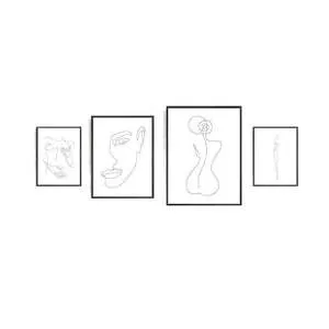 Frameless canvas wall art with spray painting finish in four sizes and colour styles