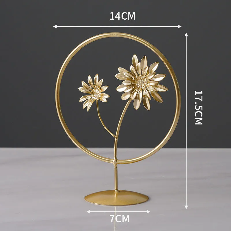 Nordic style wrought iron decorative craft with copper plastic finish, hanging ornament for modern home furnishing