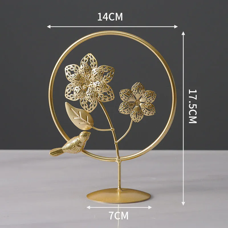 Nordic style wrought iron decorative craft with copper plastic finish, hanging ornament for modern home furnishing