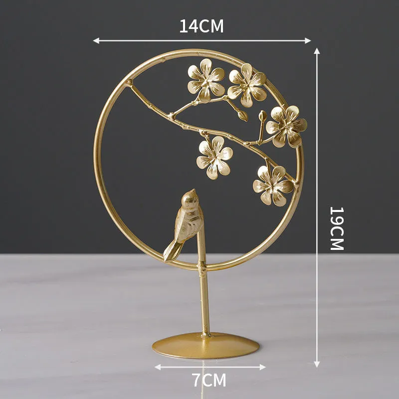Nordic style wrought iron decorative craft with copper plastic finish, hanging ornament for modern home furnishing