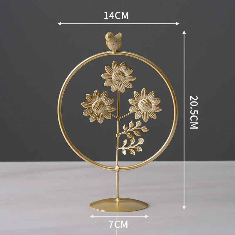 Nordic style wrought iron decorative craft with copper plastic finish, hanging ornament for modern home furnishing