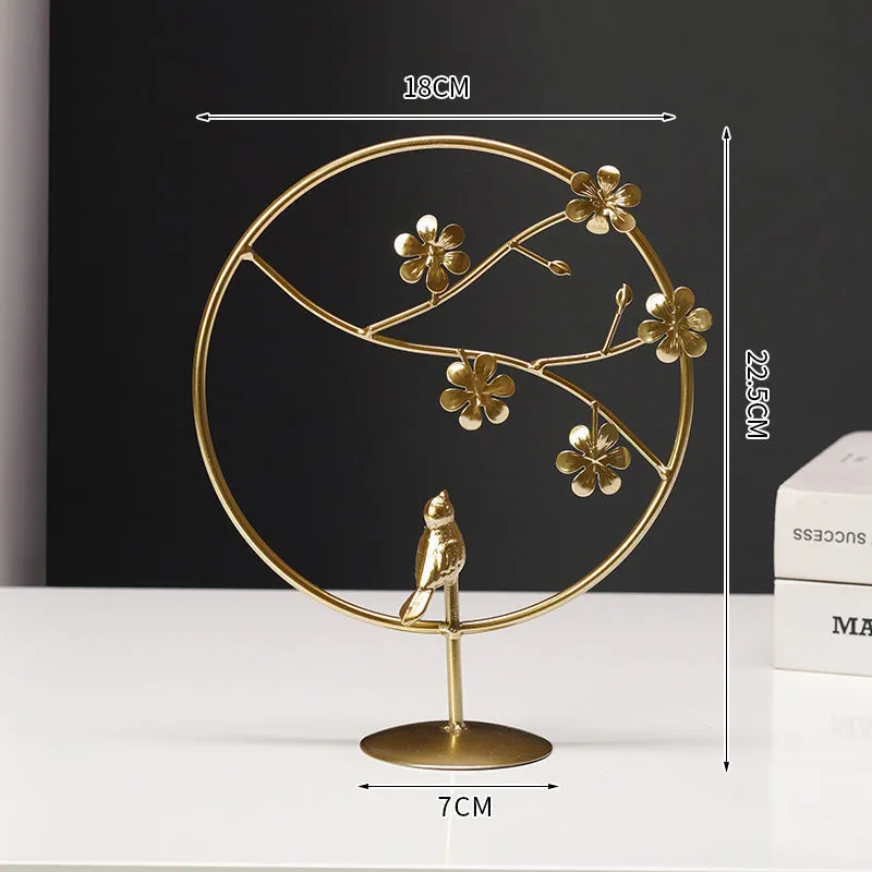 Nordic style wrought iron decorative craft with copper plastic finish, hanging ornament for modern home furnishing
