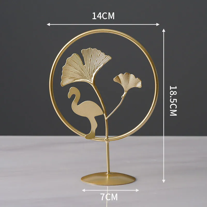 Nordic style wrought iron decorative craft with copper plastic finish, hanging ornament for modern home furnishing