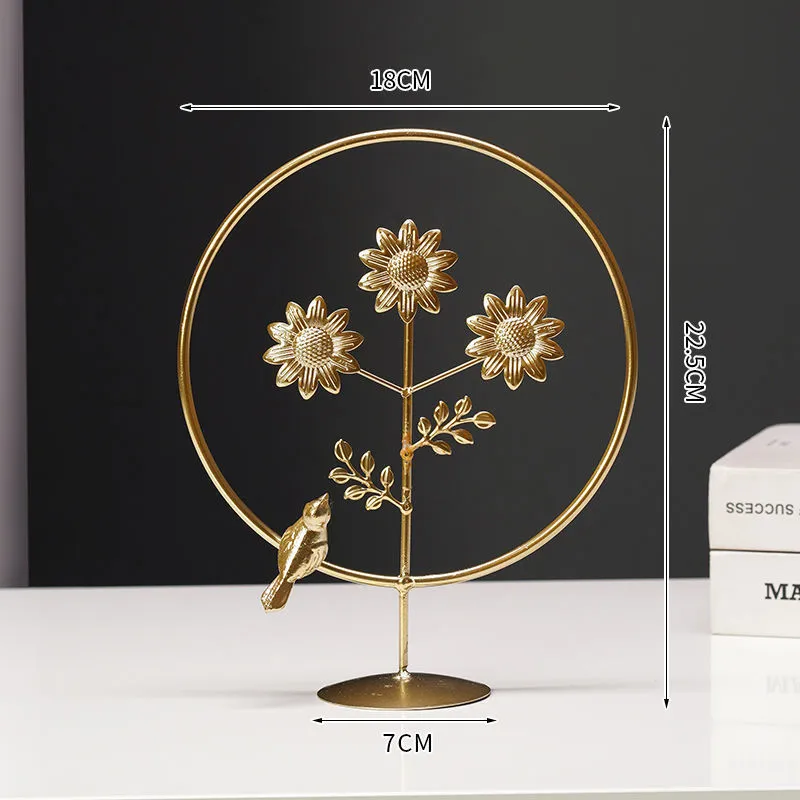 Nordic style wrought iron decorative craft with copper plastic finish, hanging ornament for modern home furnishing