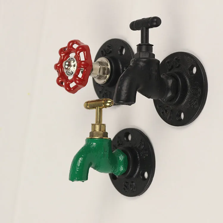 Wall-mounted metal water pipe style towel hook in a modern design