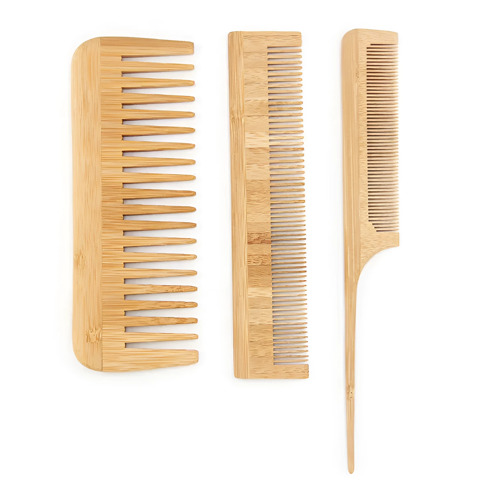 Yellow environmentally friendly massage comb set made from Phoebe material for hairdressing