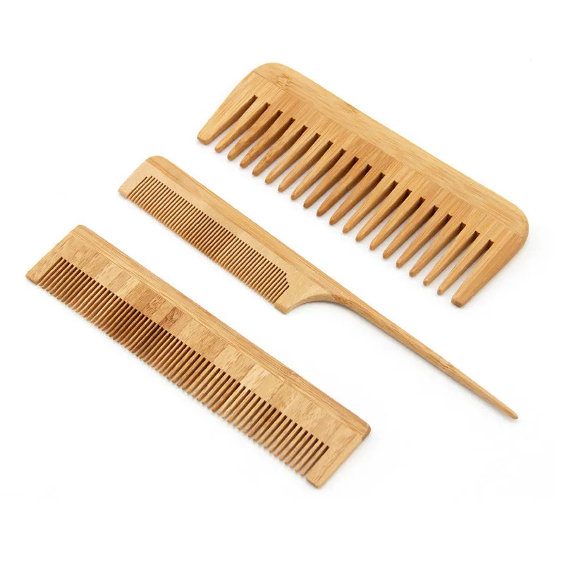 Yellow environmentally friendly massage comb set made from Phoebe material for hairdressing