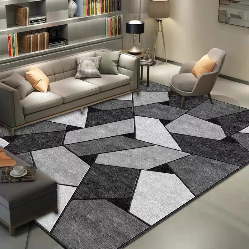 Modern minimalist Nordic style checkered carpet in rectangular shape, machine woven from polyester fibre, 40x60cm