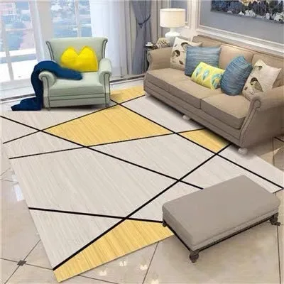Modern minimalist Nordic style checkered carpet in rectangular shape, machine woven from polyester fibre, 40x60cm