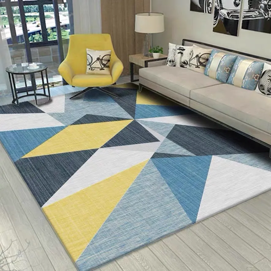 Modern minimalist Nordic style checkered carpet in rectangular shape, machine woven from polyester fibre, 40x60cm